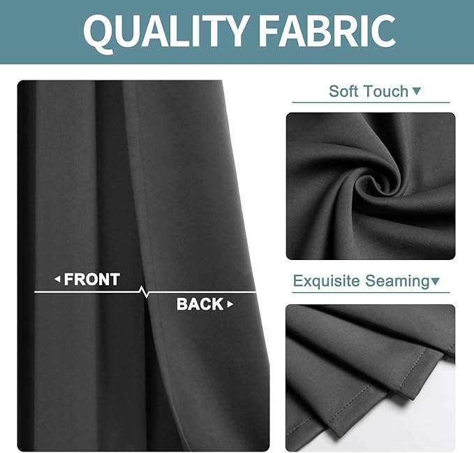 ChrisDowa Blackout Curtains 108 Inches Long 2 Panels Set - Image 3