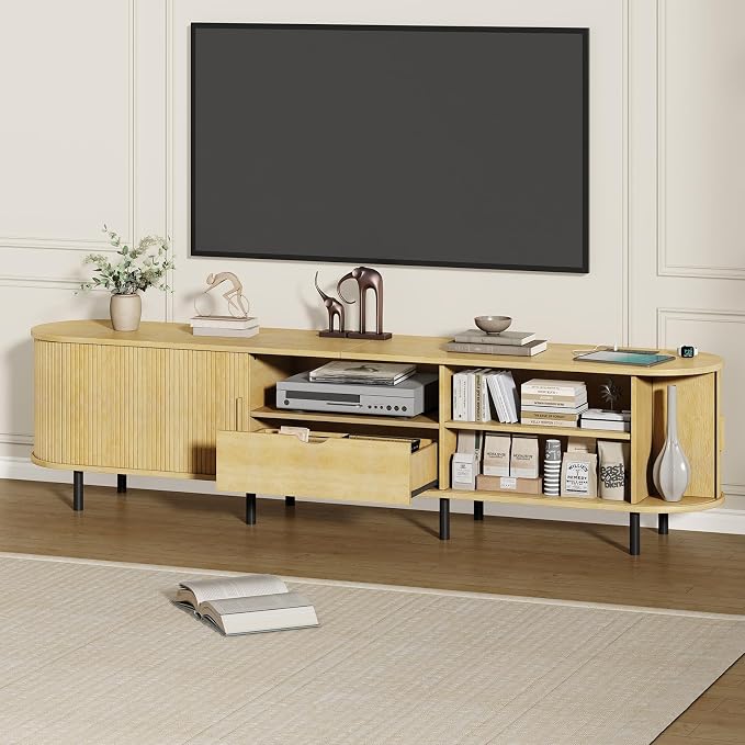 86.6" Mid-Century TV Stand - Image 3