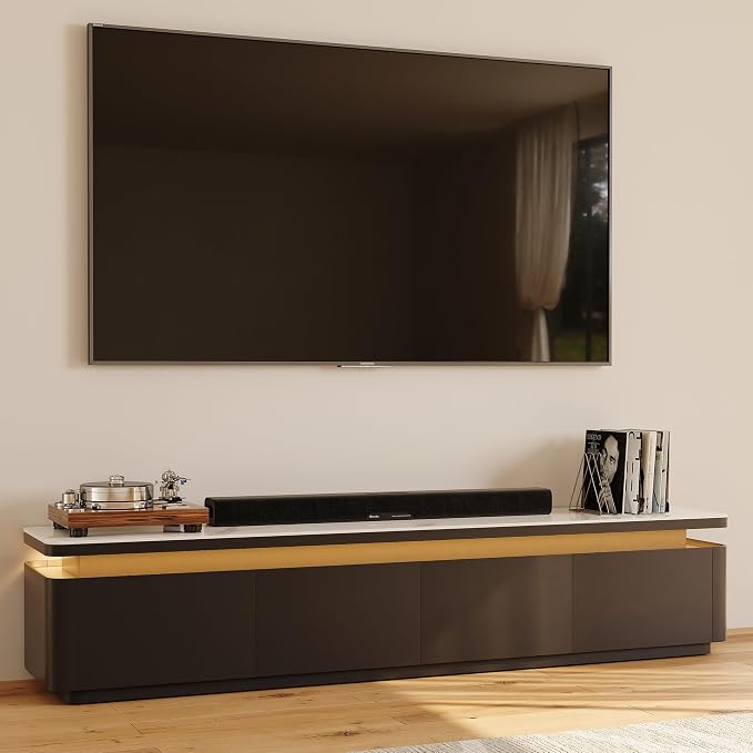 POVISON Fully Assembled 79" Mid-Century Modern TV Stand by POVISON