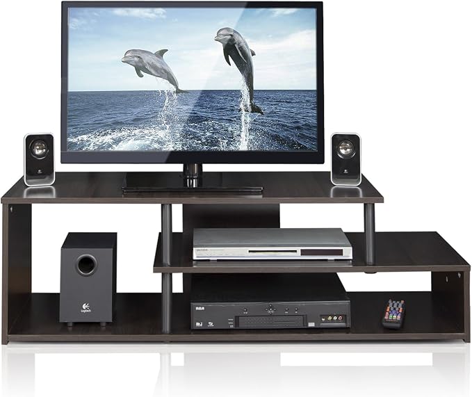 Furinno Econ Low Rise TV Stand, Espresso/Black - Image 3