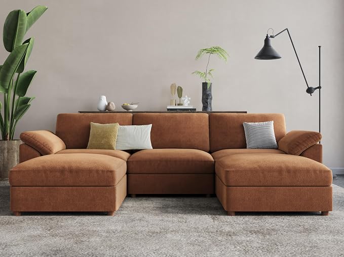 EASE MOOSE Modular Sectional Couch, Oversized Deep Seat U Shape Sectional Couch - Image 3