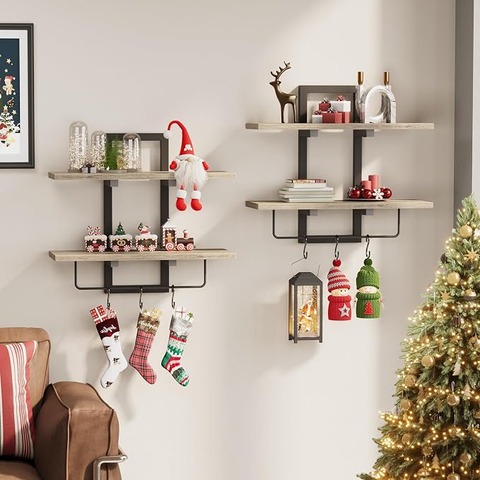 Creso hom Floating Shelves, Hanging Bathroom Shelves 2-Tier, Wall Mounted - Image 8