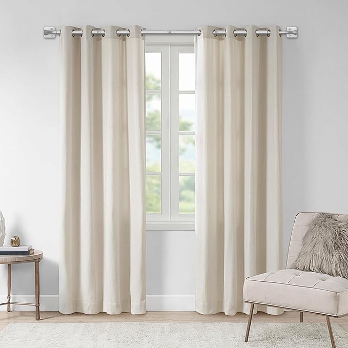 UIOSANRT Curtain Rods for Windows 32 to 60 inch, 5/8" Diameter Silver Ceiling - Image 6