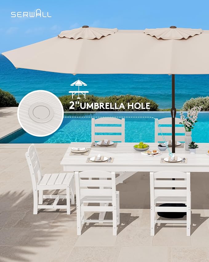 SERWALL 9 Piece Outdoor Dining Set - Image 5