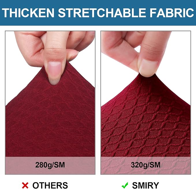 Smiry Waterproof Seat Covers for Dining Room Chairs Set of 4, Stretch Jacquard - Image 4
