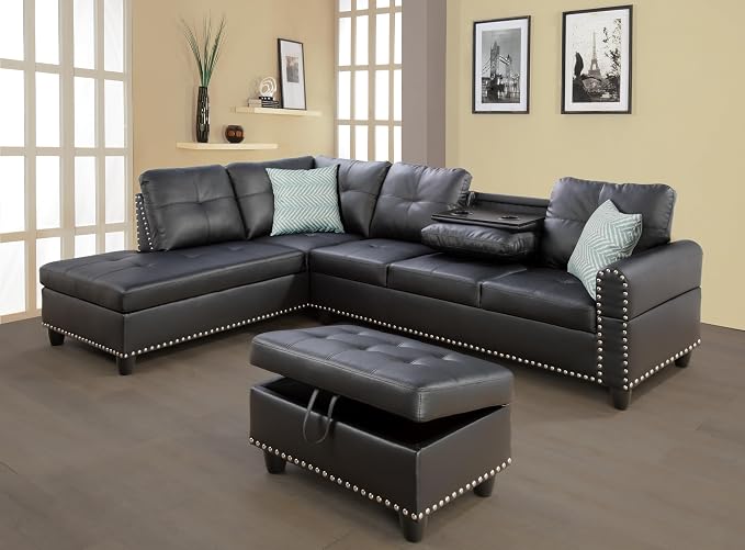 Wakefit Sectional Sofa Couch, Modern 4-Seaters Living Room Furniture Sets by Wakefit