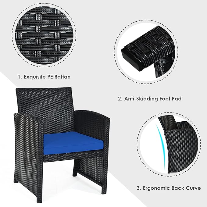 Tangkula 8 Pieces Patio Wicker Conversation Furniture Set, Patiojoy Sofa & - Image 6