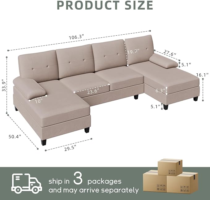 Shintenchi U-Shaped Sectional Couches - Image 2