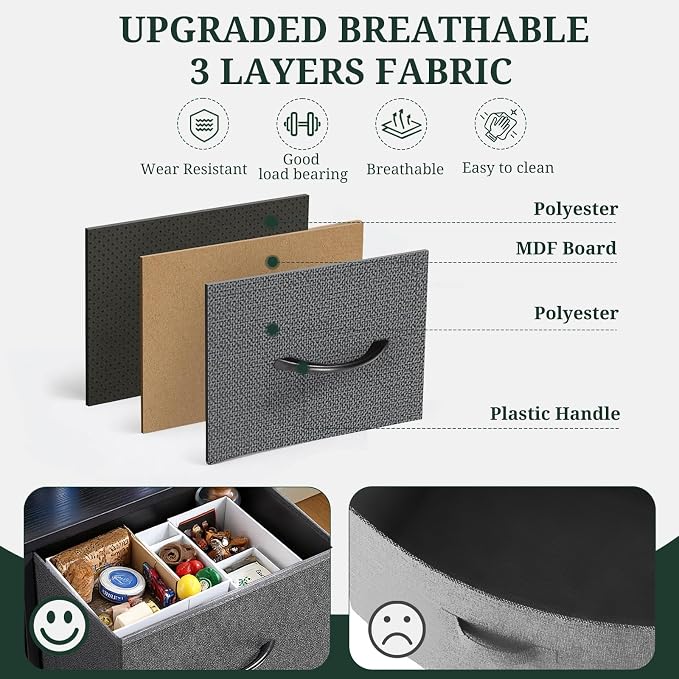 9-Drawer Dresser for Bedroom, Anti-Tip Tall Storage Organizer Chest of Drawers - Image 6