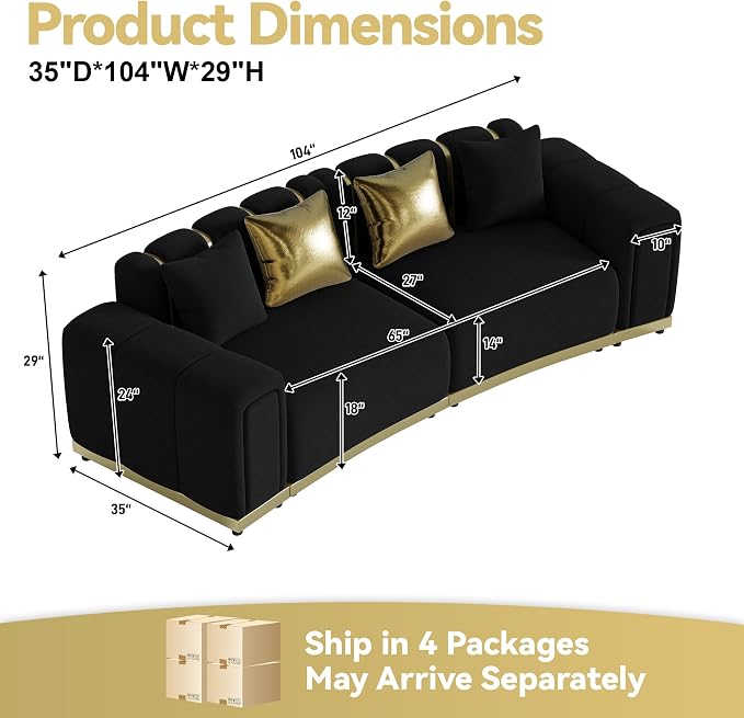 104" Oversized Velvet Chesterfield Couch - Image 2
