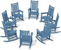 SERWALL HDPE Outdoor Rocking Chair Set of 8, Patio Rocking Chairs by SERWALL