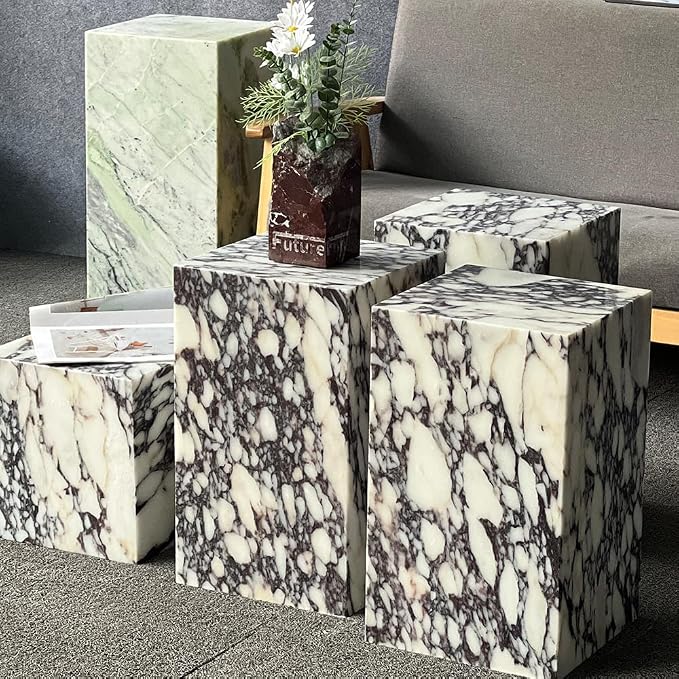 Luxury Marble Side Table, Square End Table - Image 9
