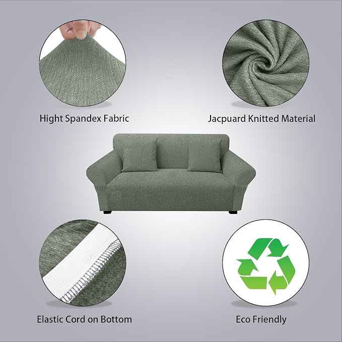 Loveseat Slipcover with 2 Pillow Cover - Image 2