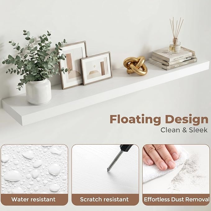 FLYJOE Floating Shelves for Wall, 48 Inch Floating Shelves Set of 2, Kitchen - Image 4