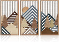 IARTTOP Large Mountain Wood Wall Art 16"x32"x3 Abstract Forest Wall Sculpture by IARTTOP