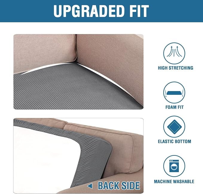 H.VERSAILTEX Super Stretch Individual Seat Cushion Covers Sofa Couch Slipcover - Image 6