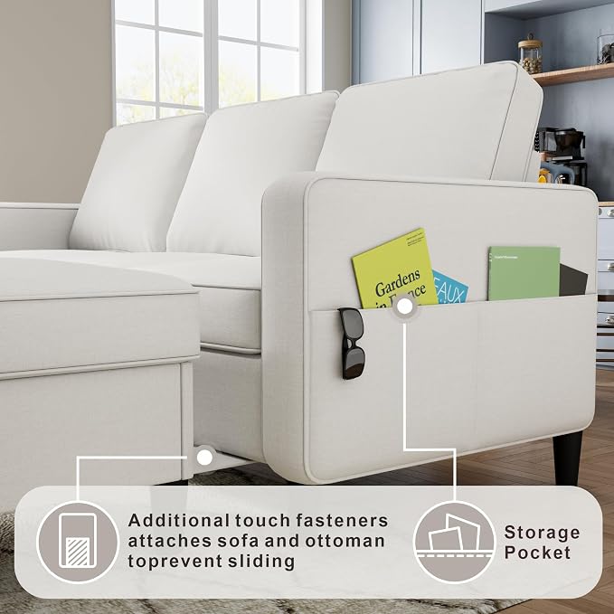 78" Sectional Sofa Couches for Living Room, Convertible L Shaped Couch - Image 6