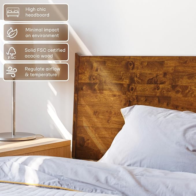 Acacia Haven King Size Bed Frame and Headboard, King Size Platform Bed Frame - Image 6