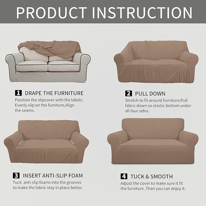 Easy-Going Stretch Loveseat Slipcover 1-Piece Sofa Cover Furniture Protector - Image 6