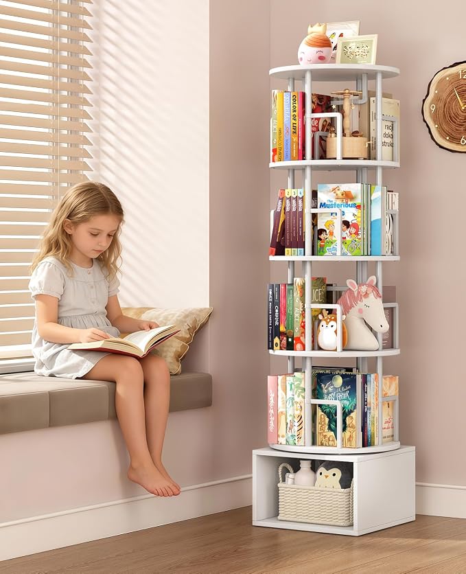 Kalrin 5 Tier Rotating Bookshelf - Image 3