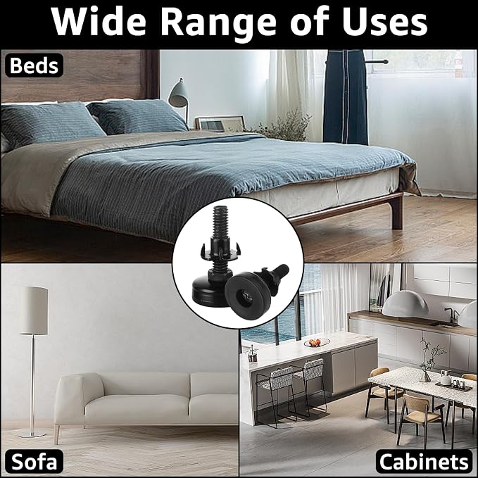 20Pack Adjustable Leveling Feet, 3/8”-16 Thread Heavy Duty Furniture Levelers - Image 7