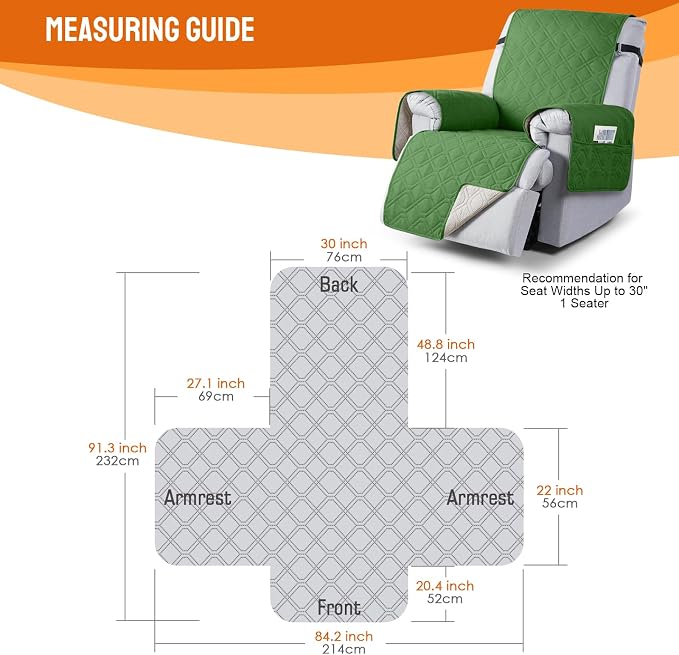 VANSOFY 100% Waterproof Recliner Chair Covers, Recliner Cover Non-Slip Dog - Image 2