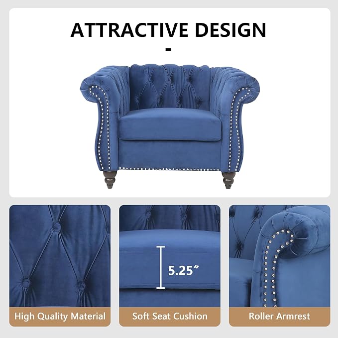 AVZEAR Living Room Accent Chair, Upholstered Sofa Chair Single Sofa Chair - Image 6