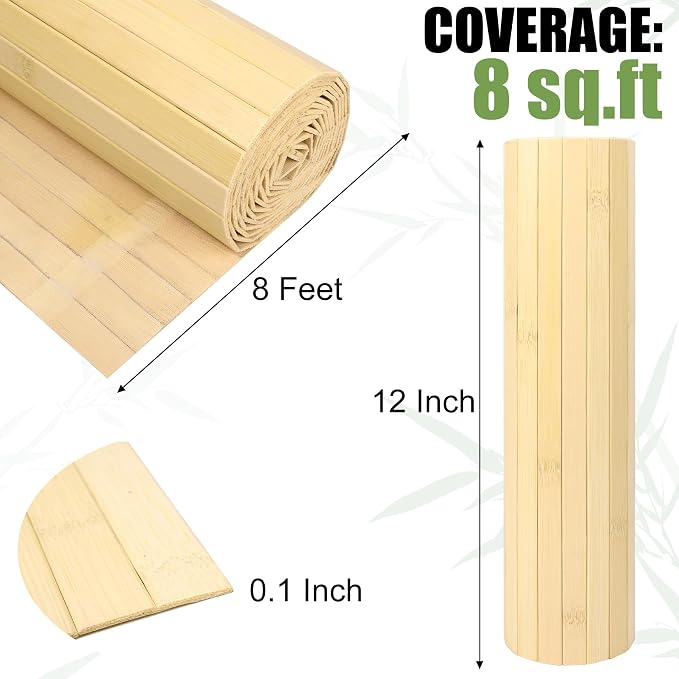 Bamboo Wall Panel for Interior Wall Decor, Renewable Pole Wrap Wainscoting Roll - Image 2
