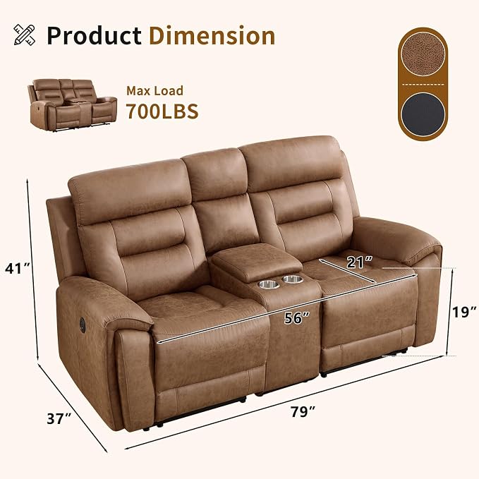 ANJ Power Reclining Loveseat Sofa - Image 2