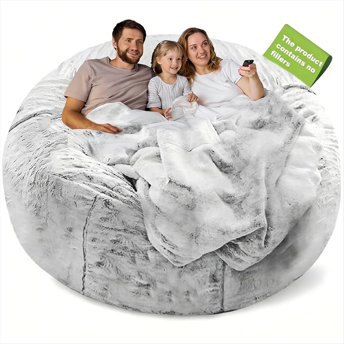 YudouTech (No Filler Bean Bag Chair Cover Without Filler, Big Round Soft Fluffy by YudouTech