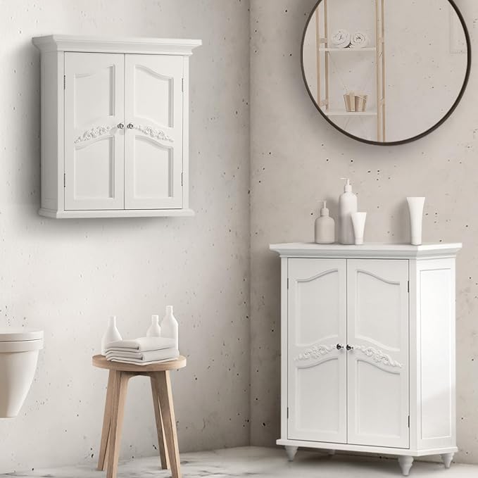 Teamson Home Versailles 22" x 24" Bathroom Wall Cabinet - Image 4
