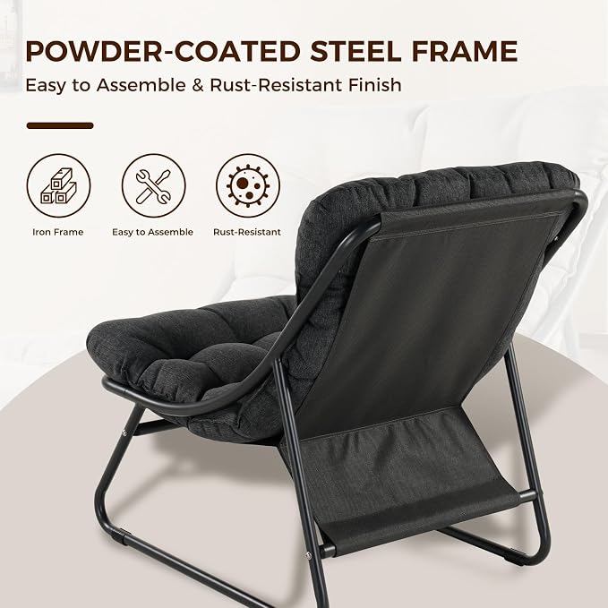 Grand patio Outdoor Chair with Ottoman, Comfy Lounge Chair with Puffy Cushion - Image 5