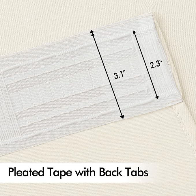 MIULEE Birch Back Tab Blackout Curtains 72 Inches Long 2 Panels Set - Image 4