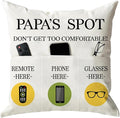 ONFAON Papa Gifts Throw Pillow Case, Papa's Spot Throw Pillow Covers 18 x 18 by ONFAON