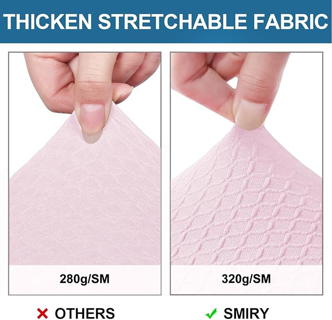 Smiry Waterproof Seat Covers for Dining Room Chairs Set of 4, Stretch Jacquard - Image 4