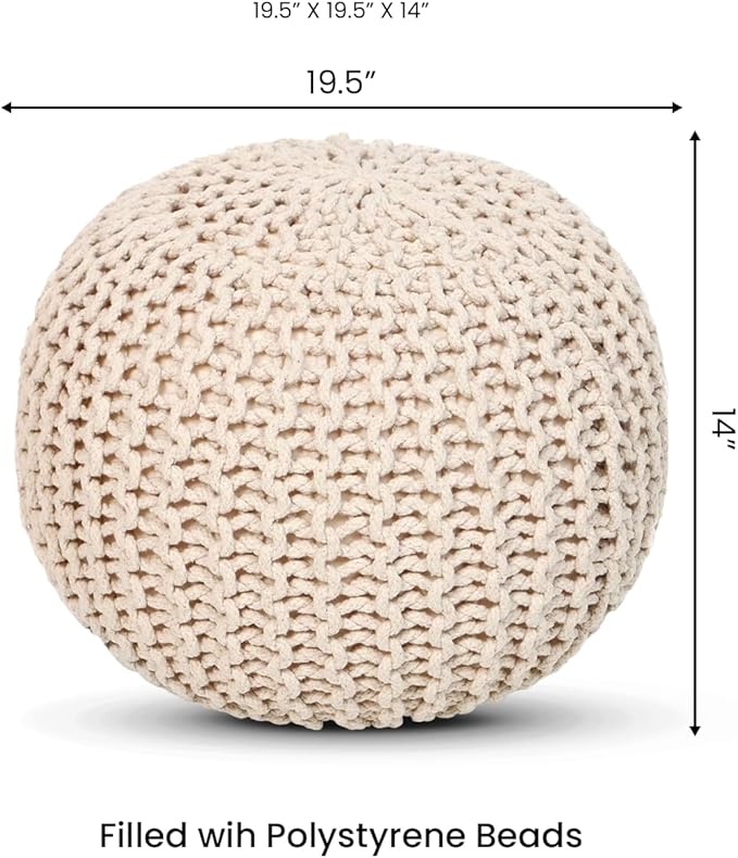 REDEARTH Round Pouf Ottoman - Image 3