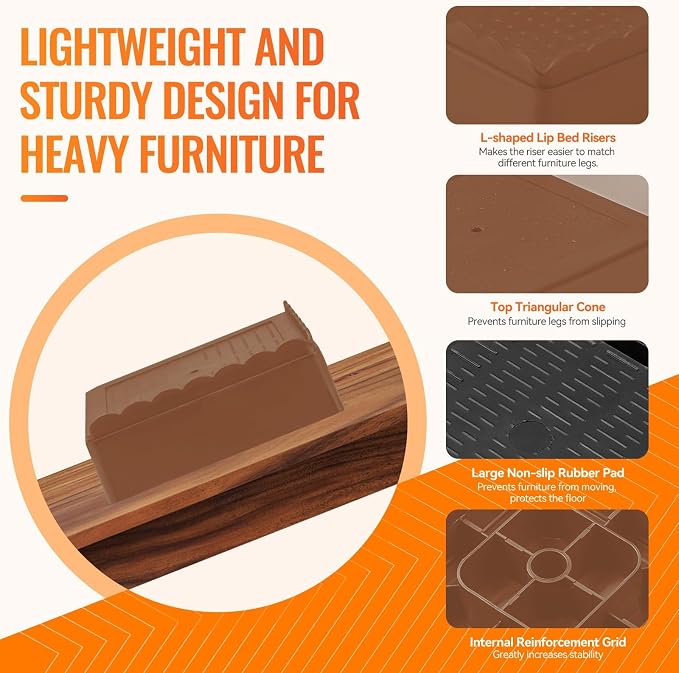 shouwuhho Furniture Risers, 4 Pack Bed Risers - Image 5