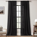Black Linen Curtains 84 inches Long by Jolilight
