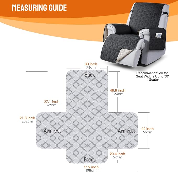 VANSOFY 100% Waterproof Recliner Chair Covers, Recliner Cover Non-Slip Dog - Image 2