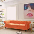 Mid-Century 3 Seater Sofa, Velvet Couch by YUCHIATHSoulFurniture
