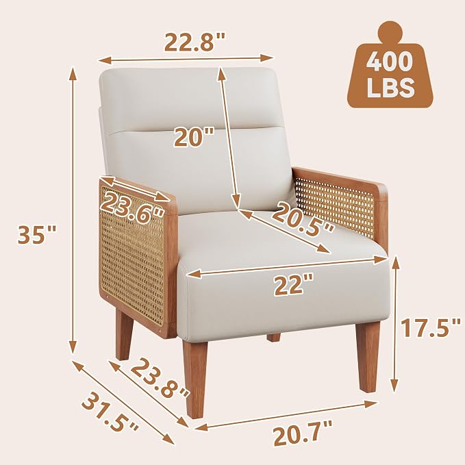 Mid Century Accent Chair, Wooden Leisure Armchair - Image 2