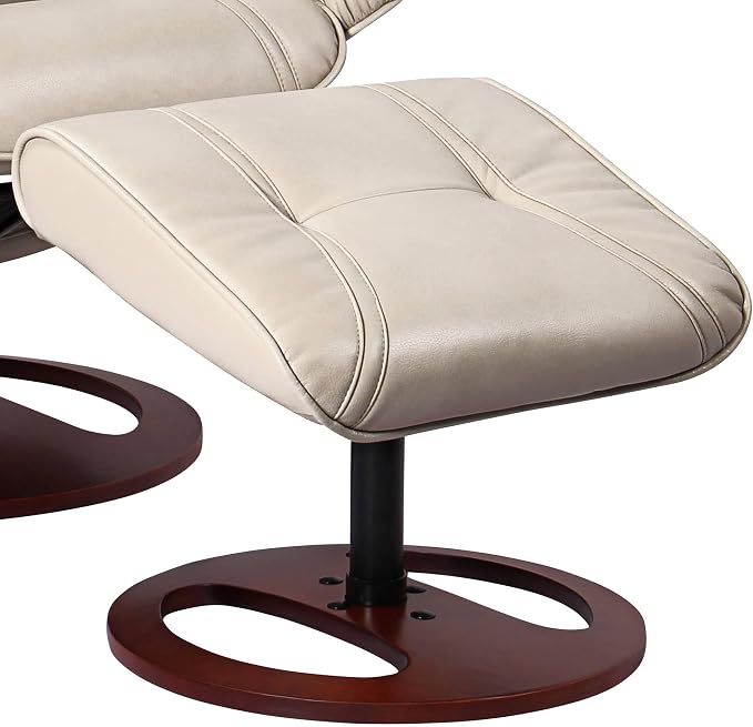 Benchmaster Newport Taupe Swivel Faux Leather Recliner Chair - Image 8