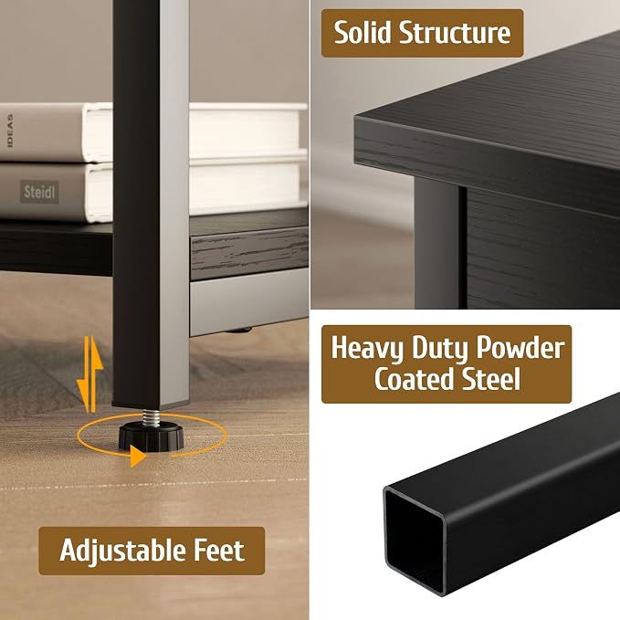 End Tables Set of 2 with Charging Station USB Ports, 3 Tier Tall Night Stand - Image 6