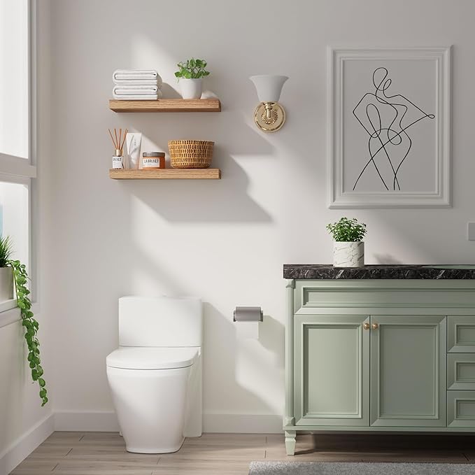 Oak Floating Shelves Wood for Wall 15.7in Wall Mounted Display Ledge Shelves - Image 5