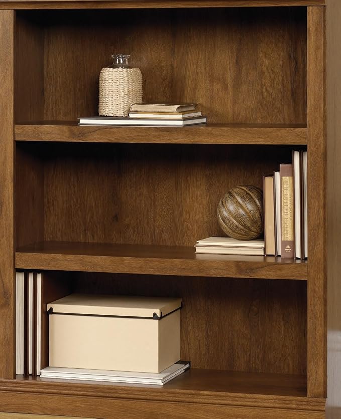 Sauder Miscellaneous Storage 3-Shelf Bookcase/ Book shelf, Oiled Oak finish - Image 5