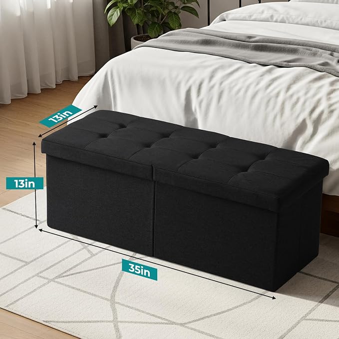 35-INCH Storage Ottoman Bench, Footrest - Image 3