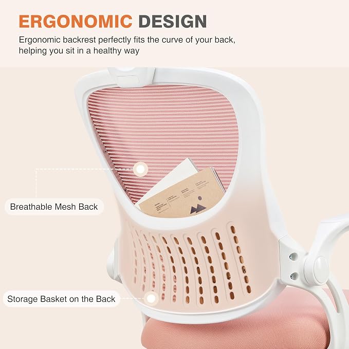 Sweetcrispy Office Computer Desk Chair, Ergonomic High-Back Mesh Rolling Work - Image 3