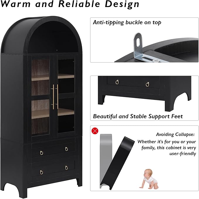 71" Arched Storage Cabinets - Image 6