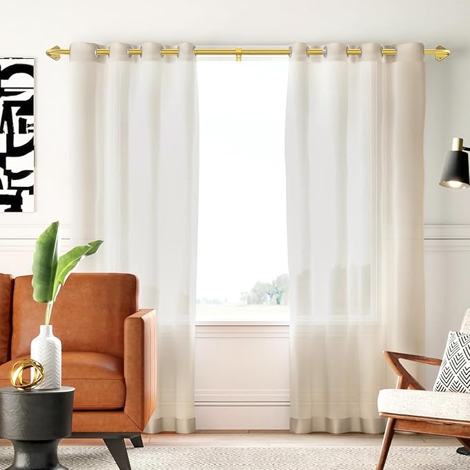 GXOACKJ Gold Curtain Rods for Windows 28 to 48 inch, 5/8 inch Adjustable Wrap - Image 6