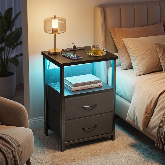 Fixwal Nightstand Set of 2 Night Stand - Image 2